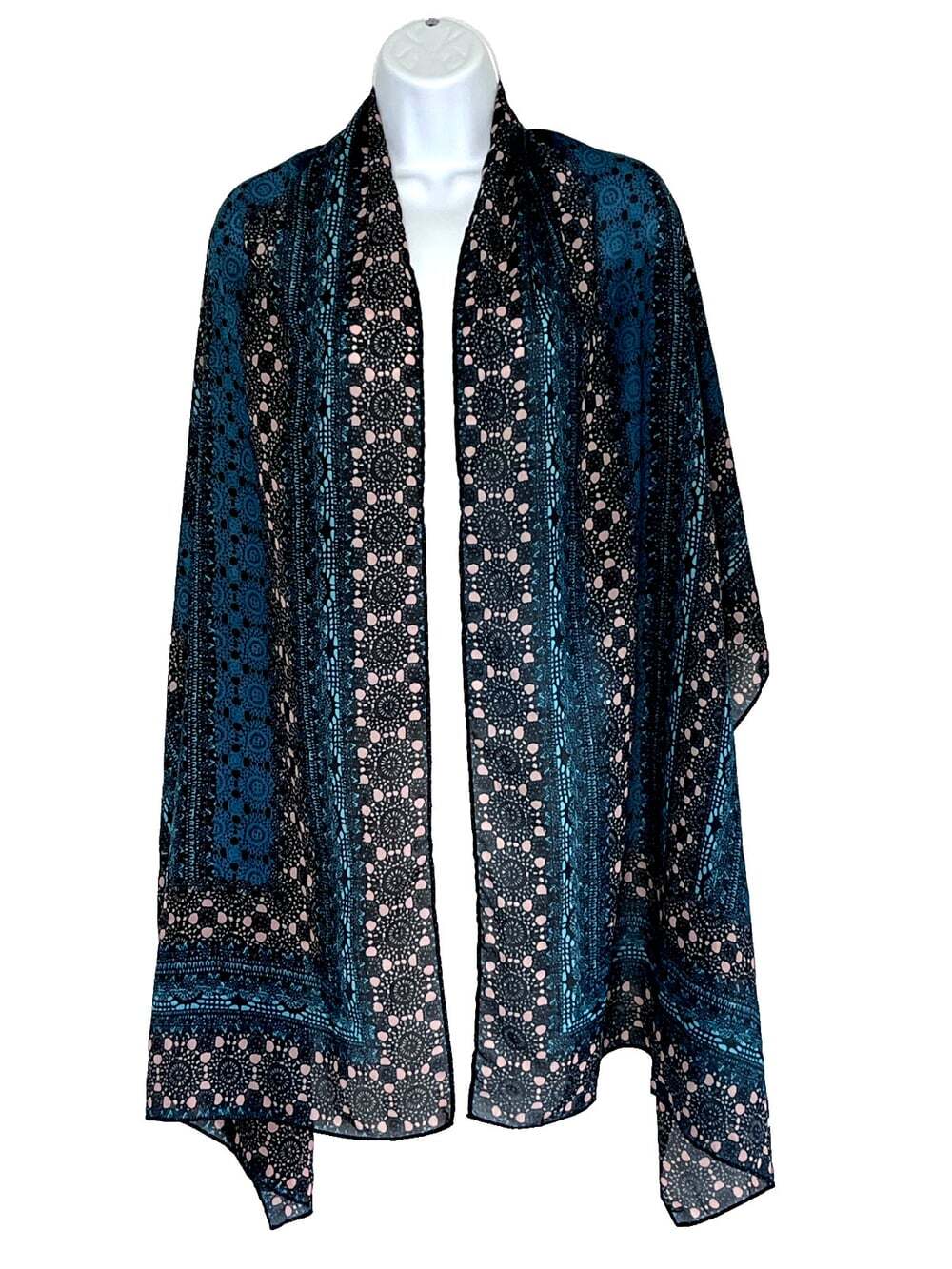 Women's Wrap Scarf Boho Indie Festival Hippie 24.5 x 76 inches